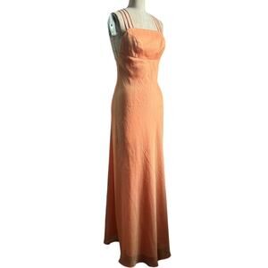 Vintage y2k Faviana apricot iridescent orange prom dress Size S